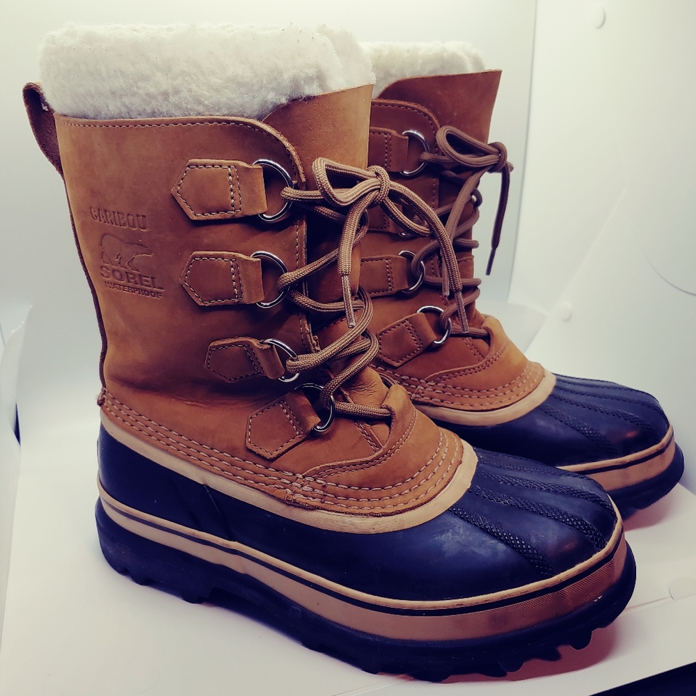 Sorel Caribu waterproof boots with inserts SZ 8
